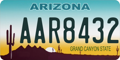 AZ license plate AAR8432