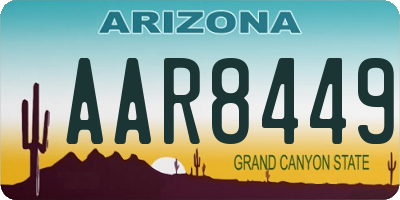 AZ license plate AAR8449