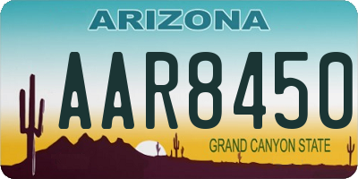 AZ license plate AAR8450
