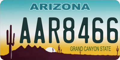 AZ license plate AAR8466