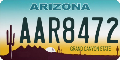 AZ license plate AAR8472