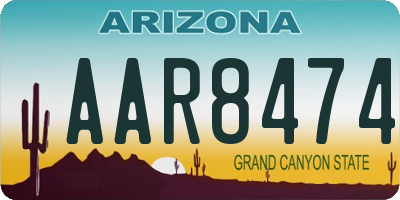 AZ license plate AAR8474