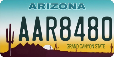 AZ license plate AAR8480