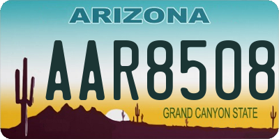 AZ license plate AAR8508