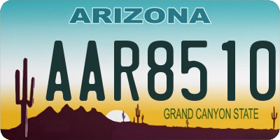 AZ license plate AAR8510