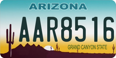 AZ license plate AAR8516