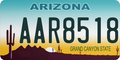 AZ license plate AAR8518