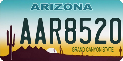 AZ license plate AAR8520