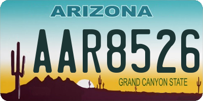 AZ license plate AAR8526