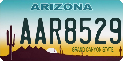 AZ license plate AAR8529