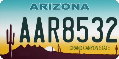 AZ license plate AAR8532