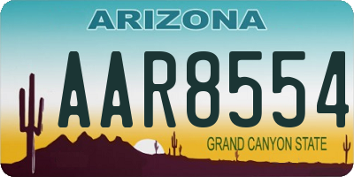 AZ license plate AAR8554