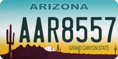 AZ license plate AAR8557