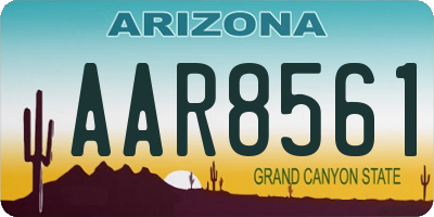 AZ license plate AAR8561