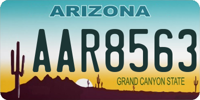 AZ license plate AAR8563
