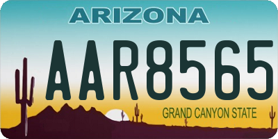 AZ license plate AAR8565