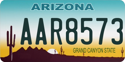 AZ license plate AAR8573