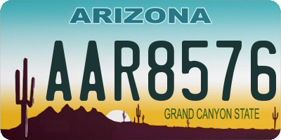 AZ license plate AAR8576
