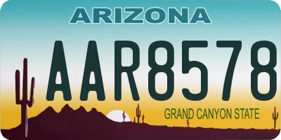 AZ license plate AAR8578
