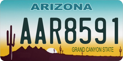 AZ license plate AAR8591