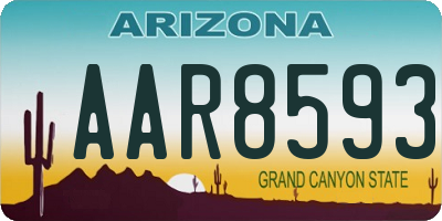 AZ license plate AAR8593