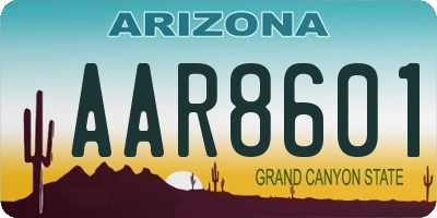 AZ license plate AAR8601