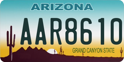 AZ license plate AAR8610