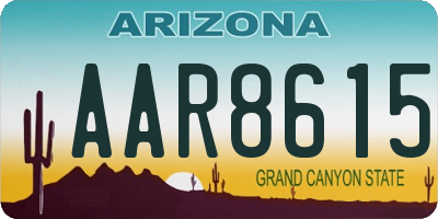 AZ license plate AAR8615
