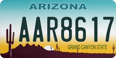 AZ license plate AAR8617