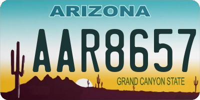 AZ license plate AAR8657