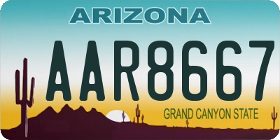 AZ license plate AAR8667
