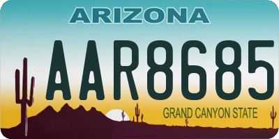 AZ license plate AAR8685
