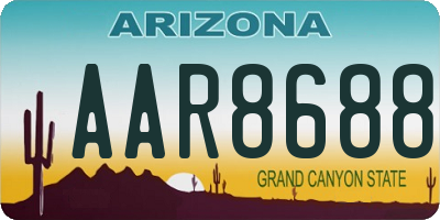 AZ license plate AAR8688