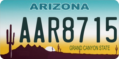 AZ license plate AAR8715