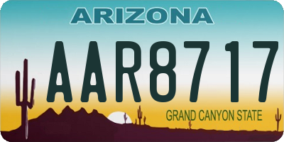 AZ license plate AAR8717