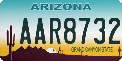 AZ license plate AAR8732