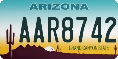 AZ license plate AAR8742