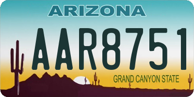 AZ license plate AAR8751
