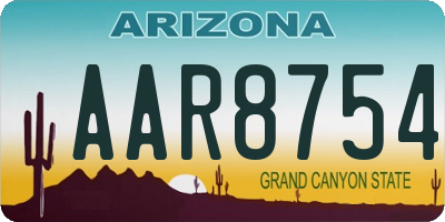 AZ license plate AAR8754