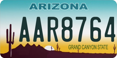AZ license plate AAR8764