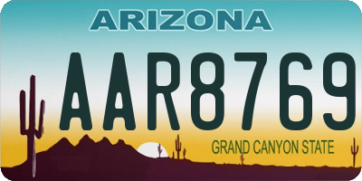 AZ license plate AAR8769