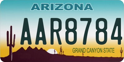 AZ license plate AAR8784