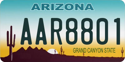 AZ license plate AAR8801