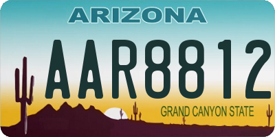 AZ license plate AAR8812
