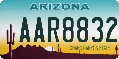 AZ license plate AAR8832
