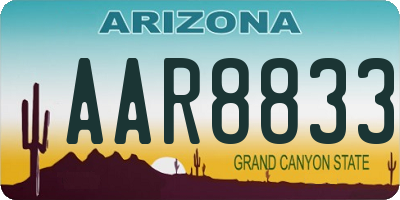 AZ license plate AAR8833