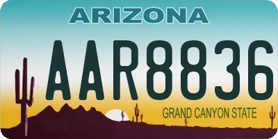 AZ license plate AAR8836
