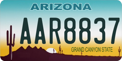 AZ license plate AAR8837