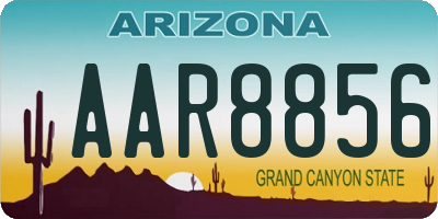 AZ license plate AAR8856