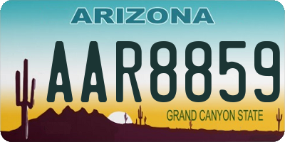 AZ license plate AAR8859